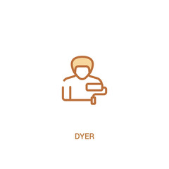 dyer concept 2 colored icon. simple line element illustration. outline brown dyer symbol. can be used for web and mobile ui/ux.