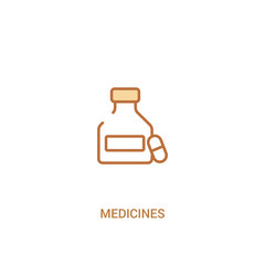 medicines concept 2 colored icon. simple line element illustration. outline brown medicines symbol. can be used for web and mobile ui/ux.