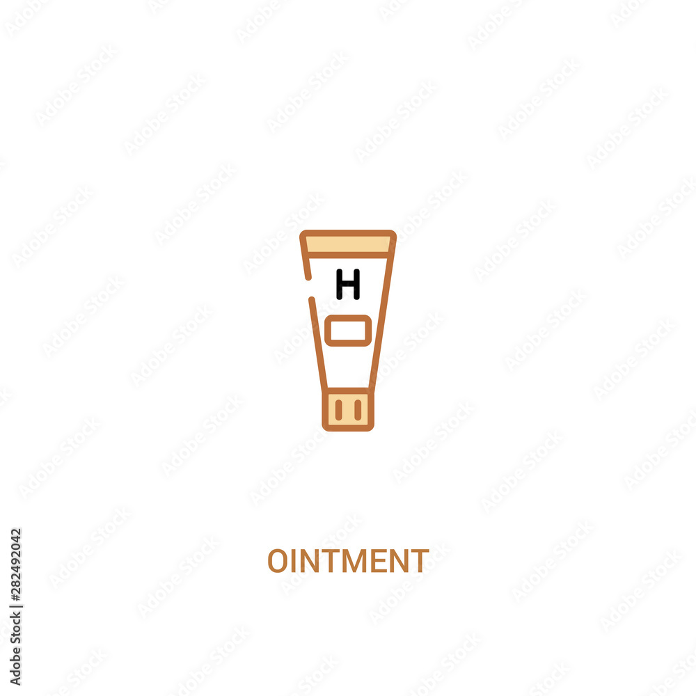 Poster ointment concept 2 colored icon. simple line element illustration. outline brown ointment symbol. ca
