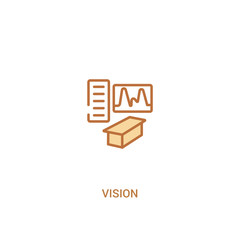 vision concept 2 colored icon. simple line element illustration. outline brown vision symbol. can be used for web and mobile ui/ux.
