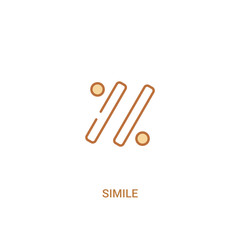 Obraz premium simile concept 2 colored icon. simple line element illustration. outline brown simile symbol. can be used for web and mobile ui/ux.