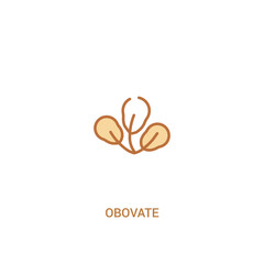 obovate concept 2 colored icon. simple line element illustration. outline brown obovate symbol. can be used for web and mobile ui/ux.