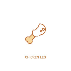 chicken leg concept 2 colored icon. simple line element illustration. outline brown chicken leg symbol. can be used for web and mobile ui/ux.