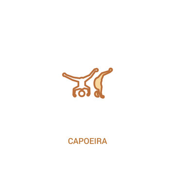 capoeira concept 2 colored icon. simple line element illustration. outline brown capoeira symbol. can be used for web and mobile ui/ux.