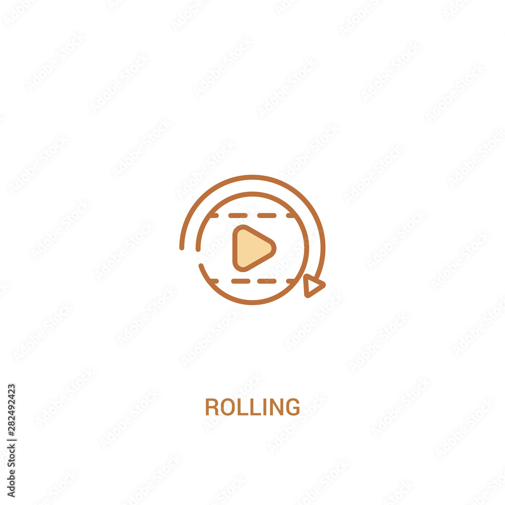 Poster rolling concept 2 colored icon. simple line element illustration. outline brown rolling symbol. can 