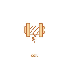 coil concept 2 colored icon. simple line element illustration. outline brown coil symbol. can be used for web and mobile ui/ux.