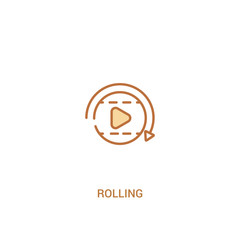 Obraz premium rolling concept 2 colored icon. simple line element illustration. outline brown rolling symbol. can be used for web and mobile ui/ux.