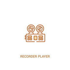recorder player concept 2 colored icon. simple line element illustration. outline brown recorder player symbol. can be used for web and mobile ui/ux.
