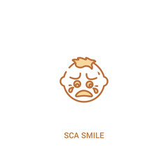 sca smile concept 2 colored icon. simple line element illustration. outline brown sca smile symbol. can be used for web and mobile ui/ux.