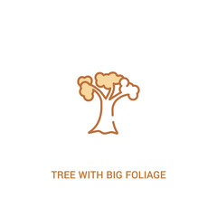 tree with big foliage concept 2 colored icon. simple line element illustration. outline brown tree with big foliage symbol. can be used for web and mobile ui/ux.