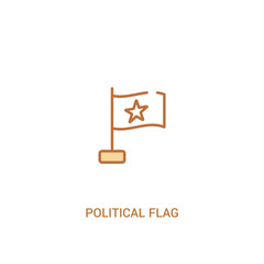 political flag concept 2 colored icon. simple line element illustration. outline brown political flag symbol. can be used for web and mobile ui/ux.