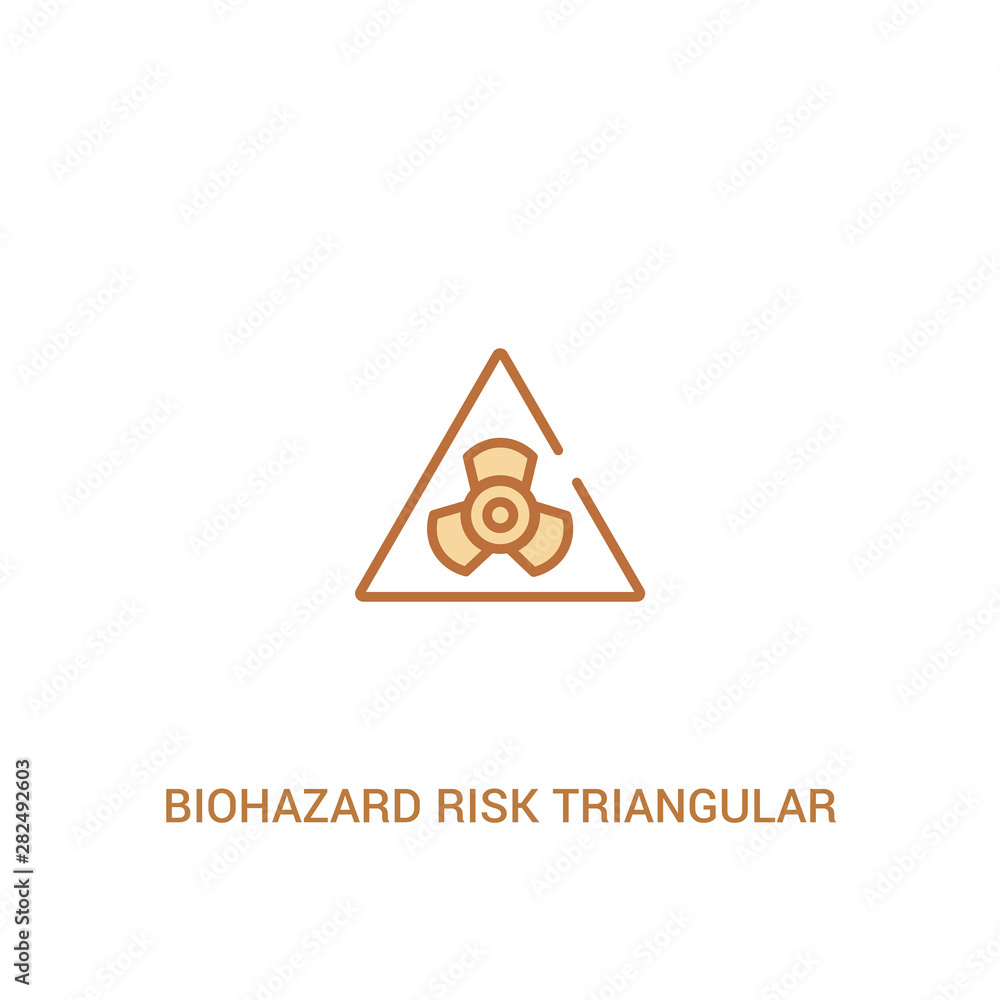 Aufkleber biohazard risk triangular concept 2 colored icon. simple line element illustration. outline brown bi