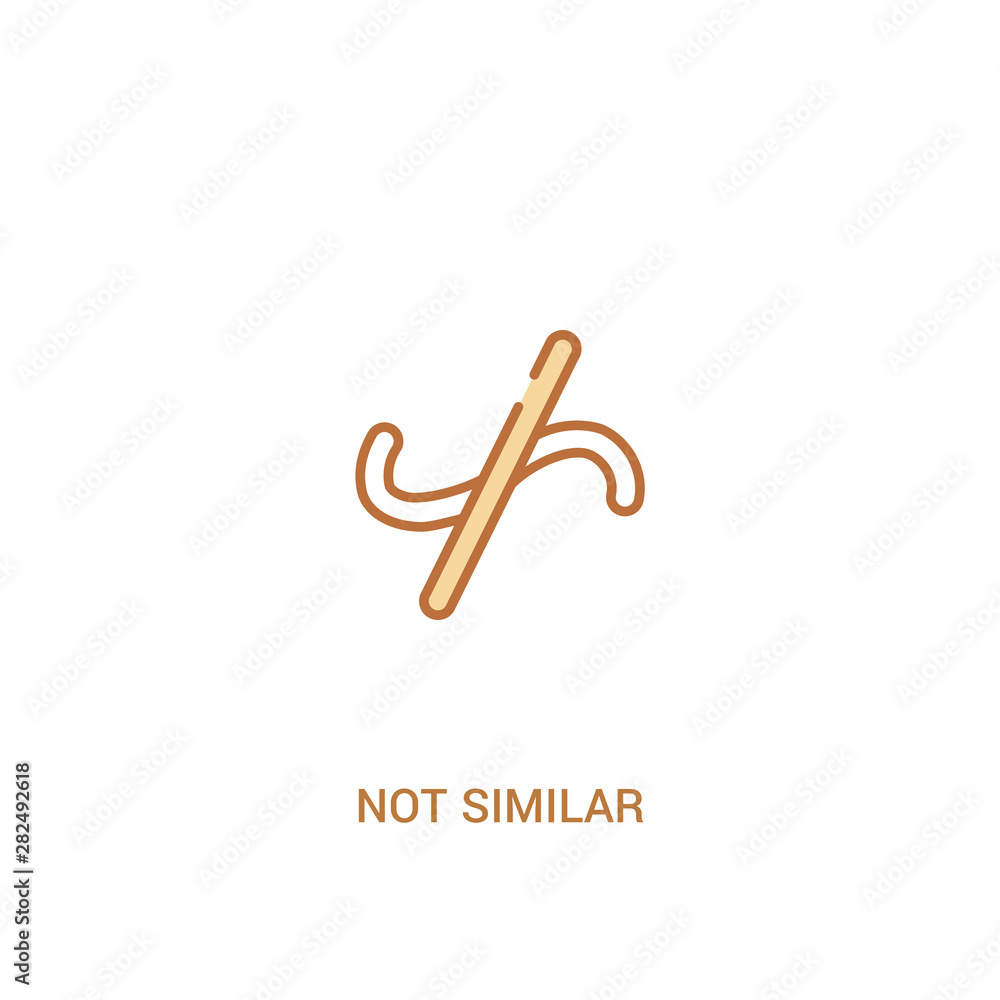 Poster not similar concept 2 colored icon. simple line element illustration. outline brown not similar symb