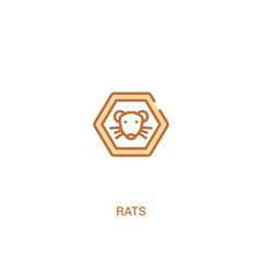 rats concept 2 colored icon. simple line element illustration. outline brown rats symbol. can be used for web and mobile ui/ux.