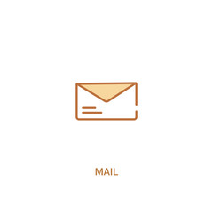 mail concept 2 colored icon. simple line element illustration. outline brown mail symbol. can be used for web and mobile ui/ux.
