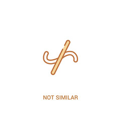 not similar concept 2 colored icon. simple line element illustration. outline brown not similar symbol. can be used for web and mobile ui/ux.