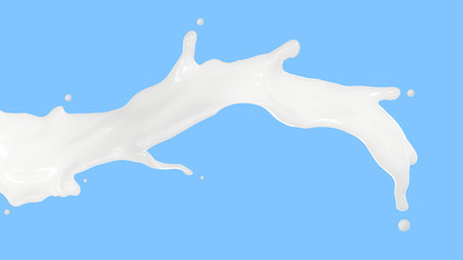 Milk splash isolated on background, splash. 3d illustration. 