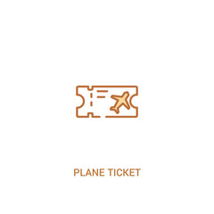 plane ticket concept 2 colored icon. simple line element illustration. outline brown plane ticket symbol. can be used for web and mobile ui/ux.