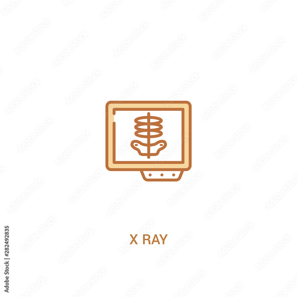 Poster x ray concept 2 colored icon. simple line element illustration. outline brown x ray symbol. can be u