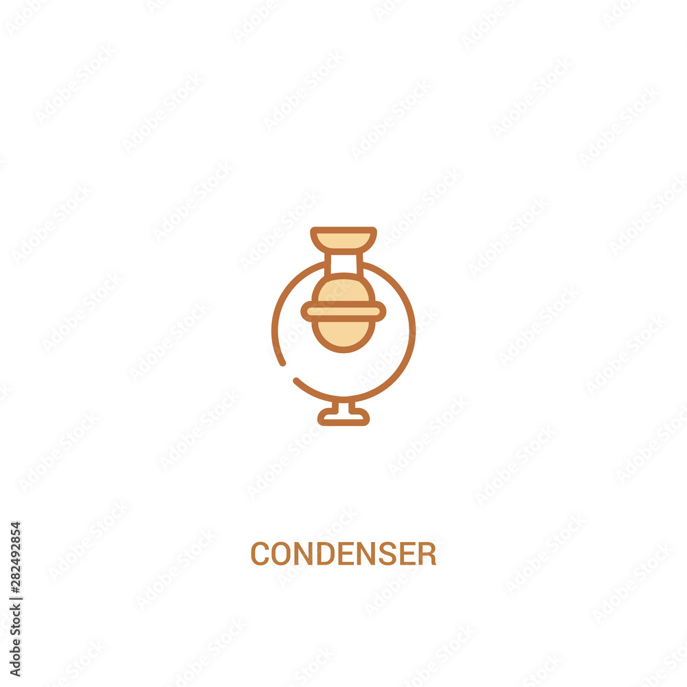 Poster condenser concept 2 colored icon. simple line element illustration. outline brown condenser symbol. 
