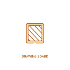 drawing board concept 2 colored icon. simple line element illustration. outline brown drawing board symbol. can be used for web and mobile ui/ux.