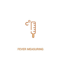 fever measuring concept 2 colored icon. simple line element illustration. outline brown fever measuring symbol. can be used for web and mobile ui/ux.