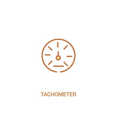 tachometer concept 2 colored icon. simple line element illustration. outline brown tachometer symbol. can be used for web and mobile ui/ux.