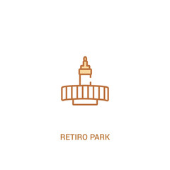 retiro park concept 2 colored icon. simple line element illustration. outline brown retiro park symbol. can be used for web and mobile ui/ux.