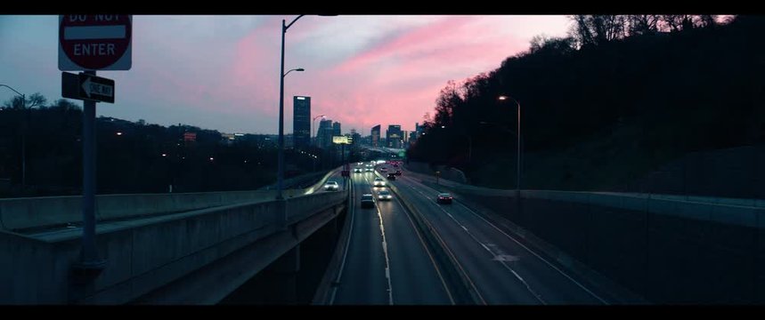 Pittsburgh Highway Sunset - Anamorphic