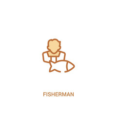 fisherman concept 2 colored icon. simple line element illustration. outline brown fisherman symbol. can be used for web and mobile ui/ux.