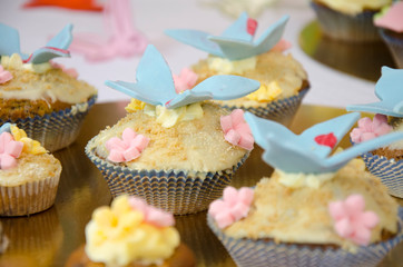 cupcakes with frosting and sprinkles
