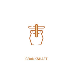 crankshaft concept 2 colored icon. simple line element illustration. outline brown crankshaft symbol. can be used for web and mobile ui/ux.