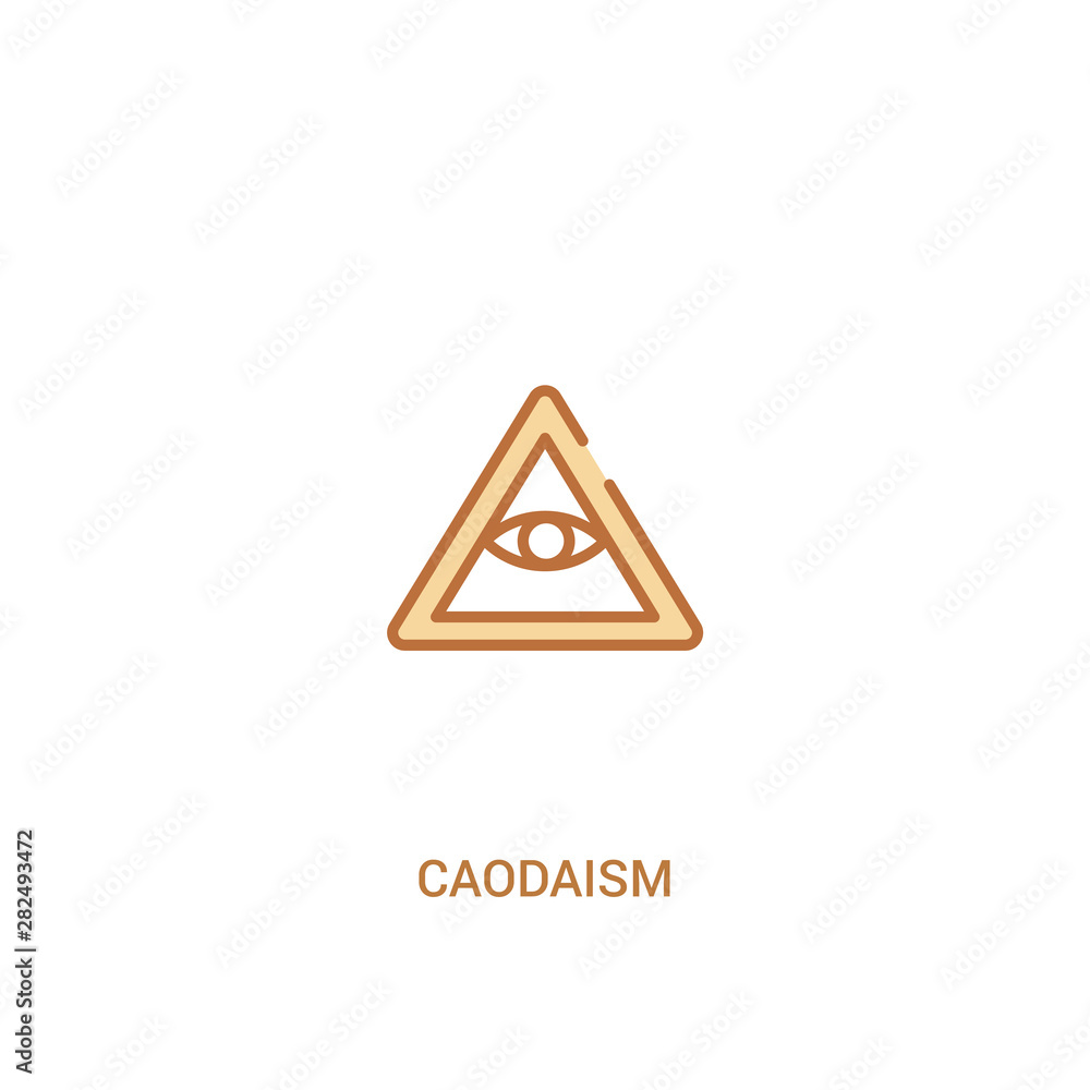 Poster caodaism concept 2 colored icon. simple line element illustration. outline brown caodaism symbol. ca
