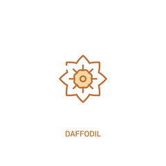 daffodil concept 2 colored icon. simple line element illustration. outline brown daffodil symbol. can be used for web and mobile ui/ux.