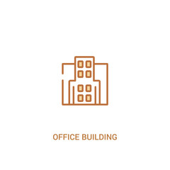 office building concept 2 colored icon. simple line element illustration. outline brown office building symbol. can be used for web and mobile ui/ux.