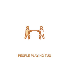 people playing tug of war concept 2 colored icon. simple line element illustration. outline brown people playing tug of war symbol. can be used for web and mobile ui/ux.
