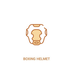 boxing helmet concept 2 colored icon. simple line element illustration. outline brown boxing helmet symbol. can be used for web and mobile ui/ux.