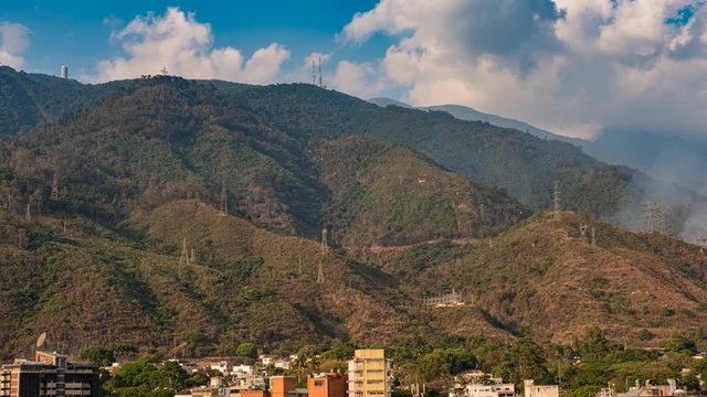 Time-lapse: El Avila on a sunny day seen from east side. Caracas, Venezuela