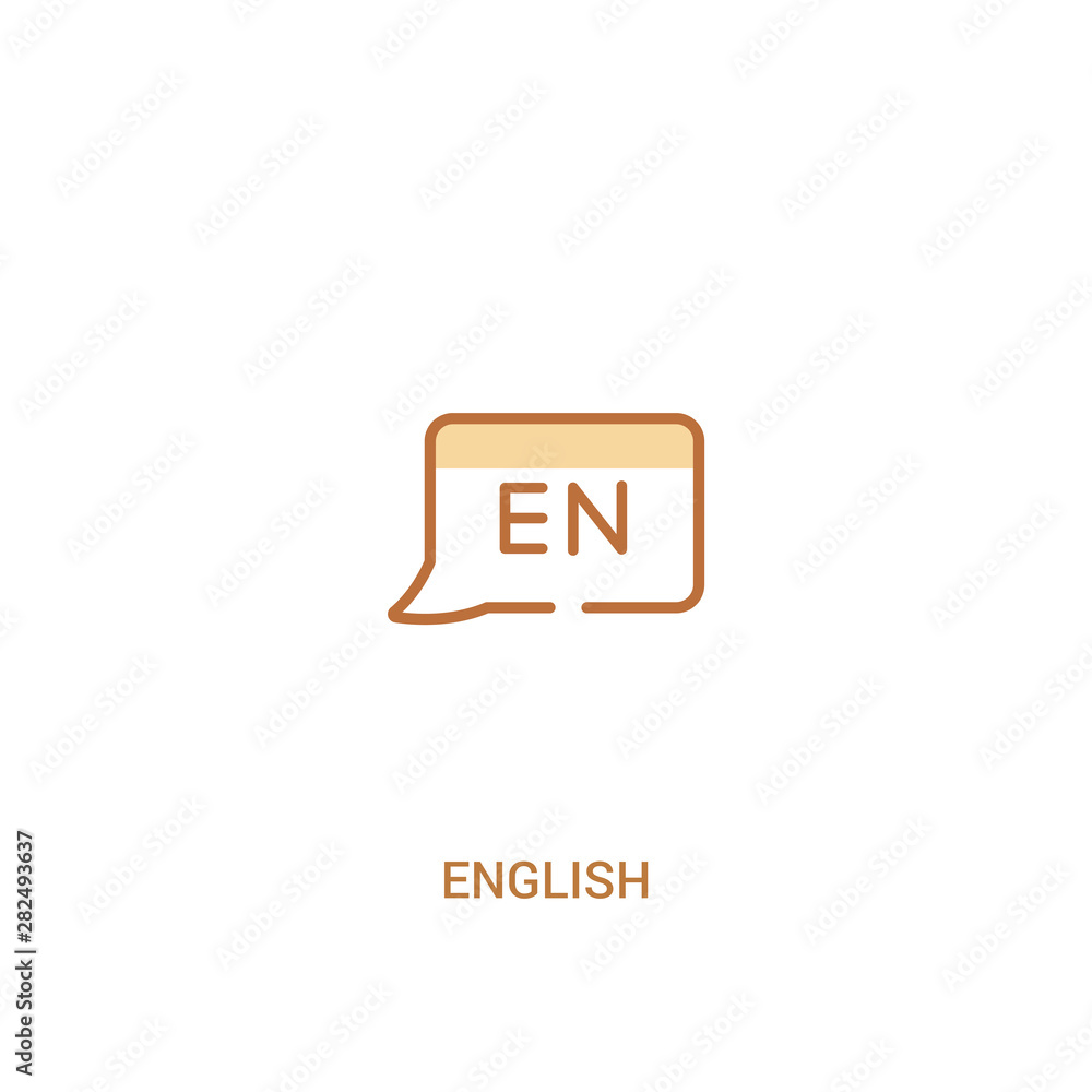 Poster english concept 2 colored icon. simple line element illustration. outline brown english symbol. can 