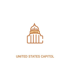 united states capitol concept 2 colored icon. simple line element illustration. outline brown united states capitol symbol. can be used for web and mobile ui/ux.