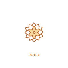 dahlia concept 2 colored icon. simple line element illustration. outline brown dahlia symbol. can be used for web and mobile ui/ux.