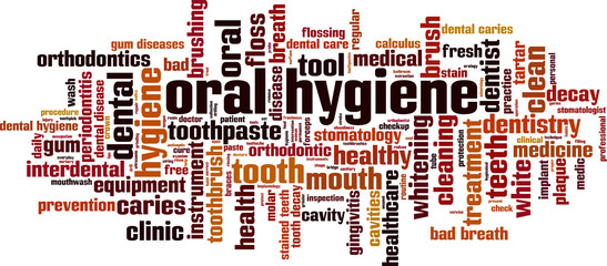 Oral hygiene word cloud