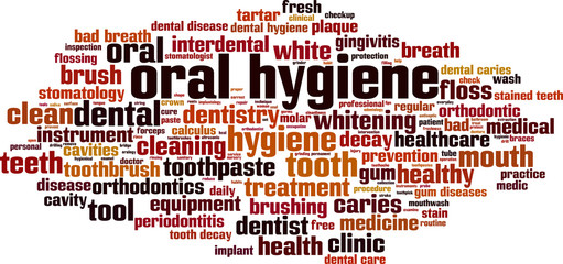Oral hygiene word cloud