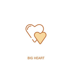 big heart concept 2 colored icon. simple line element illustration. outline brown big heart symbol. can be used for web and mobile ui/ux.