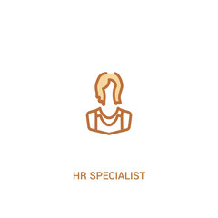 hr specialist concept 2 colored icon. simple line element illustration. outline brown hr specialist symbol. can be used for web and mobile ui/ux.