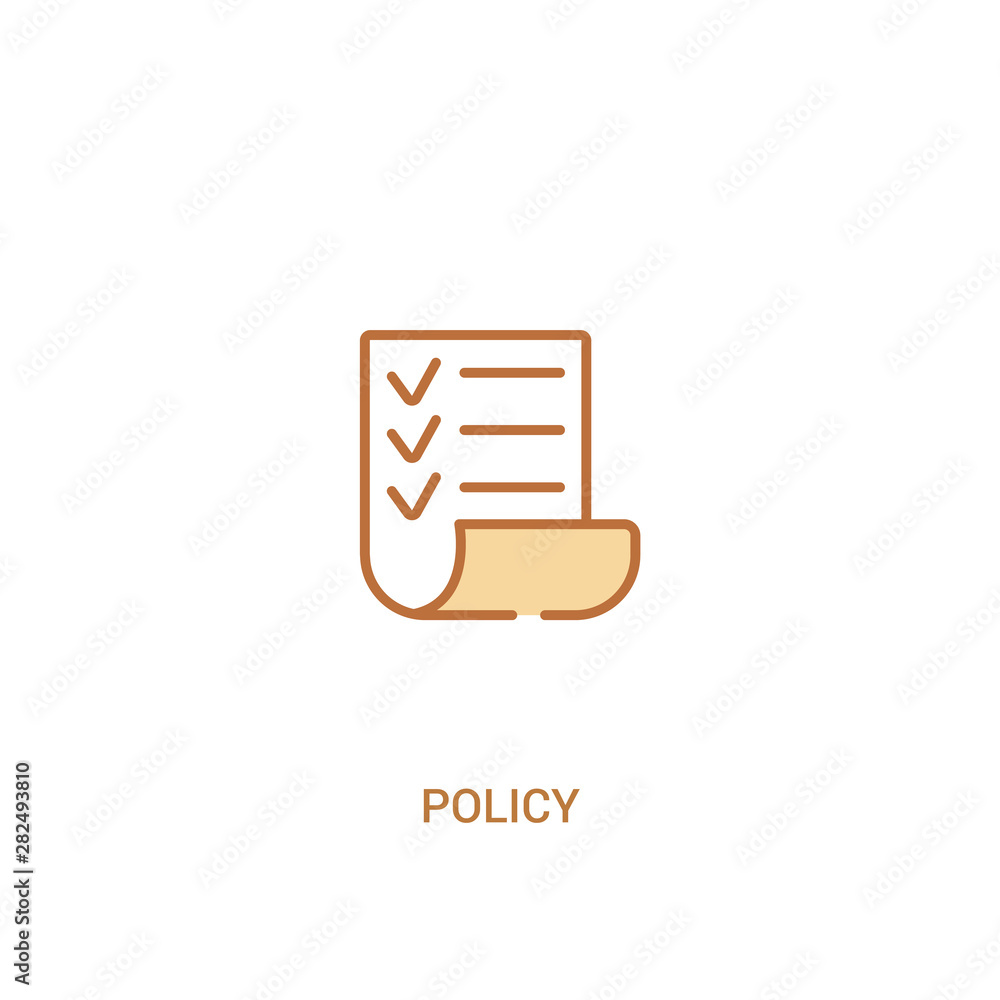 Poster policy concept 2 colored icon. simple line element illustration. outline brown policy symbol. can be