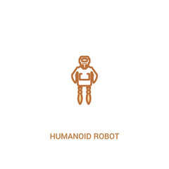 humanoid robot concept 2 colored icon. simple line element illustration. outline brown humanoid robot symbol. can be used for web and mobile ui/ux.