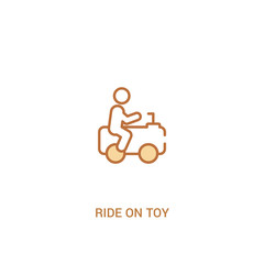 ride on toy concept 2 colored icon. simple line element illustration. outline brown ride on toy symbol. can be used for web and mobile ui/ux.