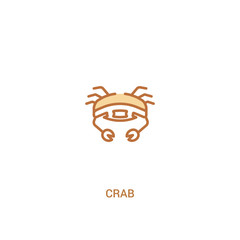 crab concept 2 colored icon. simple line element illustration. outline brown crab symbol. can be used for web and mobile ui/ux.