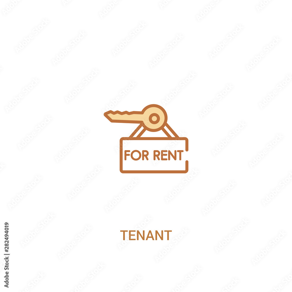 Poster tenant concept 2 colored icon. simple line element illustration. outline brown tenant symbol. can be